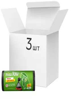 Упаковка пакетов для мусора Frau Tau 35 л 30 шт х 3 шт (4820195502570) Упаковка пакетов для мусора Frau Tau 35 л 30 шт х 3 шт (4820195502570)