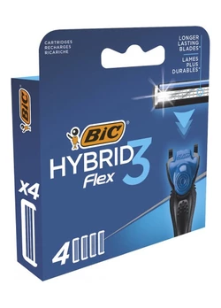 Сменные картриджи для бритья (лезвия) мужские BIC Flex Hybrid 3 (4 шт) (3086123480926) Сменные картриджи для бритья (лезвия) мужские BIC Flex Hybrid 3 (4 шт) (3086123480926)