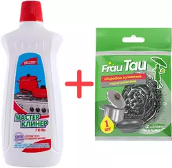 Набор Средство для чистки San Clean Мастер Клинер для плит 1 л + Скребок кухонный Frau Tau Нержавеющий (4820115386532) Набор Средство для чистки San Clean Мастер Клинер для плит 1 л + Скребок кухонный Frau Tau Нержавеющий (4820115386532)