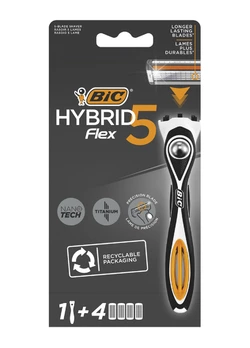 Станок для бритья мужской  BIC Flex 5 Hibrid с 4 сменными картриджами (3086123644984) Станок для бритья мужской  BIC Flex 5 Hibrid с 4 сменными картриджами (3086123644984)