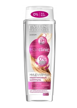 Мицеллярный кератиновый шампунь Eveline 3в1 Hair Clinic 400 мл (5901761986129) Мицеллярный кератиновый шампунь Eveline 3в1 Hair Clinic 400 мл (5901761986129)
