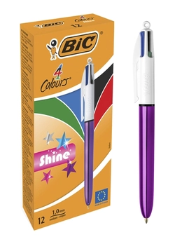 Набор шариковых ручек BIC 4 Colours Shine Purple 1 мм 12 шт (3086123502901) Набор шариковых ручек BIC 4 Colours Shine Purple 1 мм 12 шт (3086123502901)