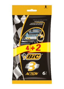 Набор бритв без сменных картриджей bic action 3 (4 + 2 шт) (3086123399327) Набор бритв без сменных картриджей bic action 3 (4 + 2 шт) (3086123399327)