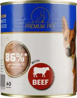 Паштет PREMIUM PET для взрослых собак из говядины 800 г *6 шт (2000022112114) Паштет PREMIUM PET для взрослых собак из говядины 800 г *6 шт (2000022112114)