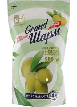 Жидкое мыло Grand Шарм Maxi Молочный протеин и олива 500 мл (дой-пак) (4820195504086)