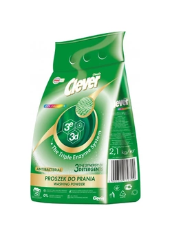 Средство для стирки clever color & white порошкообразное 2.1 кг (5900308779729) Средство для стирки clever color & white порошкообразное 2.1 кг (5900308779729)