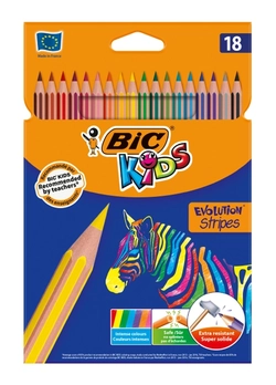 Карандаши цветные BIC Evolution Stripes 18 цветов (3086123499126) Карандаши цветные BIC Evolution Stripes 18 цветов (3086123499126)