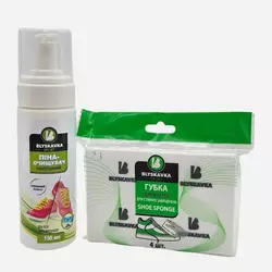 Пена-очиститель универсальный спрей с помпой + губка для обуви для стойких загрязнений (4 шт) BLYSKAVKA Sport 150 мл (4820412560116) Пена-очиститель универсальный спрей с помпой + губка для обуви для стойких загрязнений (4 шт) BLYSKAVKA Sport 150 мл (4820412560116)