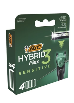 Сменные картриджи для бритья (лезвия) мужские BIC Flex 3 Hybrid Sensitive (4 шт) (3086123644878) Сменные картриджи для бритья (лезвия) мужские BIC Flex 3 Hybrid Sensitive (4 шт) (3086123644878)