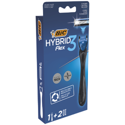 Станок для бритья мужской BIC Flex 3 Hibrid с 2 сменными картриджами (3086123519114) Станок для бритья мужской BIC Flex 3 Hibrid с 2 сменными картриджами (3086123519114)