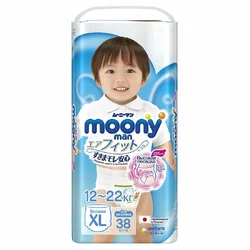 Подгузники-трусики Moony для мальчиков XL 12-22 кг 38 шт (4903111207671) Подгузники-трусики Moony для мальчиков XL 12-22 кг 38 шт (4903111207671)