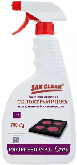 Средство San Clean Prof Line для чистки стеклокерамических плит и поверхностей 750 мл (4820003544679) Средство San Clean Prof Line для чистки стеклокерамических плит и поверхностей 750 мл (4820003544679)