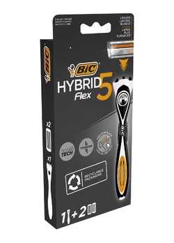 Станок для бритья мужской BIC Flex 5 Hibrid с 2 сменными картриджами (3086123644922) Станок для бритья мужской BIC Flex 5 Hibrid с 2 сменными картриджами (3086123644922)