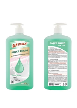 Жидкое мыло San Clean Зеленое 1000 г (4820003540985) Жидкое мыло San Clean Зеленое 1000 г (4820003540985)
