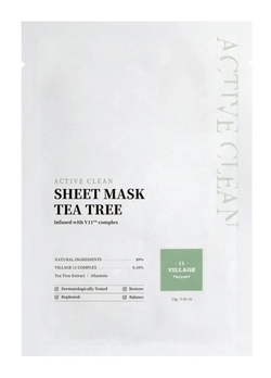 Тканевая маска Village 11 Factory Active Clean Sheet Mask Tea Tree с чайным деревом 23 г (8809663754402) Тканевая маска Village 11 Factory Active Clean Sheet Mask Tea Tree с чайным деревом 23 г (8809663754402)