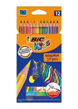 Карандаши цветные bic evolution stripes (12 цветов) (3086123499102) Карандаши цветные bic evolution stripes (12 цветов) (3086123499102)
