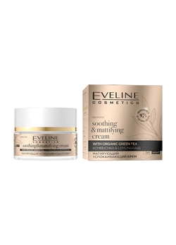 Матирующий крем для лица Eveline Cosmetics Organic Gold Успокаивающий 50 мл (5903416030225) Матирующий крем для лица Eveline Cosmetics Organic Gold Успокаивающий 50 мл (5903416030225)