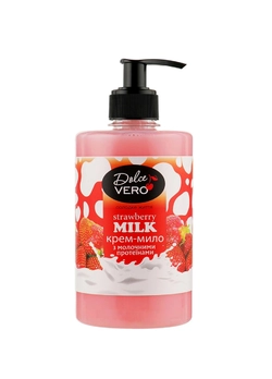 Крем-мыло ТМ Dolce Vero Strawberry Milk с молочными протеинами 500 мл (4820091146915)