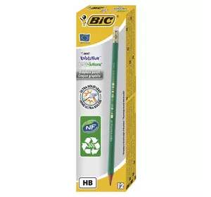 Карандаш чернографитный шестиугольный BIC Evolution HB с ластиком Зеленый 1 шт (3086123275133) Карандаш чернографитный шестиугольный BIC Evolution HB с ластиком Зеленый 1 шт (3086123275133)
