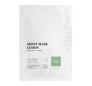 Тканевая маска Village 11 Factory Active Clean Sheet Mask Lemon с лимоном 23 г (8809663754396) Тканевая маска Village 11 Factory Active Clean Sheet Mask Lemon с лимоном 23 г (8809663754396)