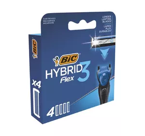 Сменные картриджи для бритья (лезвия) мужские BIC Flex Hybrid 3 (4 шт) (3086123480926) Сменные картриджи для бритья (лезвия) мужские BIC Flex Hybrid 3 (4 шт) (3086123480926)