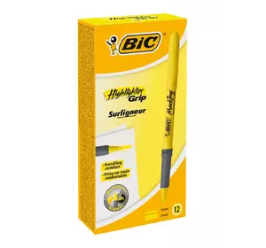 Набор желтых текстовых маркеров BIC Highlighter Grip 12 шт Желтых (70330312555) Набор желтых текстовых маркеров BIC Highlighter Grip 12 шт Желтых (70330312555)