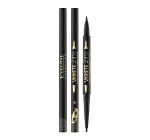 Двухсторонний водостойкий карандаш-подводка для глаз 2в1 Eveline Ultra Black Variete 2in1 (5901761965773) Двухсторонний водостойкий карандаш-подводка для глаз 2в1 Eveline Ultra Black Variete 2in1 (5901761965773)