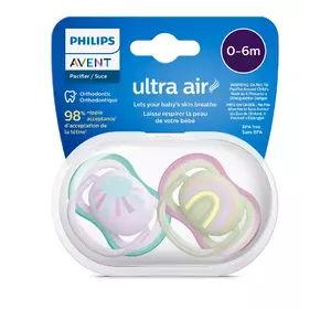 Пустышка Philips Avent Ultra Air 0-6 мес 2 шт (8720689017527) Пустышка Philips Avent Ultra Air 0-6 мес 2 шт (8720689017527)