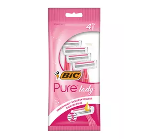 Набор бритв без сменных картриджей BIC pure 3 lady pink (4 шт) (3086123363816) Набор бритв без сменных картриджей BIC pure 3 lady pink (4 шт) (3086123363816)