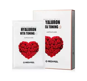 Тонизирующая пептидная маска MEDI-PEEL Hyaluron Vita Toning Ampoule Mask для лица 10 шт (8809409343754) Тонизирующая пептидная маска MEDI-PEEL Hyaluron Vita Toning Ampoule Mask для лица 10 шт (8809409343754)