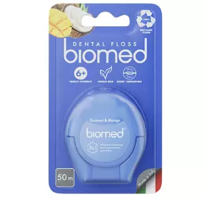 Комплексная зубная нить BioMed с ароматом кокоса и манго 50 м (7640168937232) Комплексная зубная нить BioMed с ароматом кокоса и манго 50 м (7640168937232)
