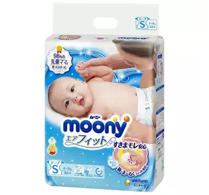 Детские подгузники Moony S  4-8 кг 84 шт (4903111244102) Детские подгузники Moony S  4-8 кг 84 шт (4903111244102)