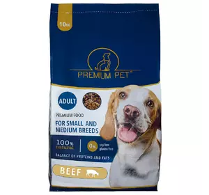 Полноценный сухой корм PREMIUM PET с говядиной для собак средних и крупных пород 10 кг (4820232351383) Полноценный сухой корм PREMIUM PET с говядиной для собак средних и крупных пород 10 кг (4820232351383)