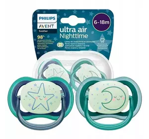Пустышка Philips Avent Ultra Air Ночная 6-18 мес 2 шт (8720689016636) Пустышка Philips Avent Ultra Air Ночная 6-18 мес 2 шт (8720689016636)
