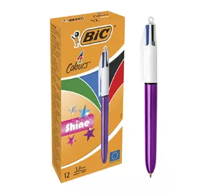 Набор шариковых ручек BIC 4 Colours Shine Purple 1 мм 12 шт (3086123502901)