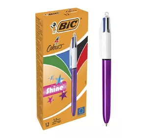 Набор шариковых ручек BIC 4 Colours Shine Purple 1 мм 12 шт (3086123502901) Набор шариковых ручек BIC 4 Colours Shine Purple 1 мм 12 шт (3086123502901)