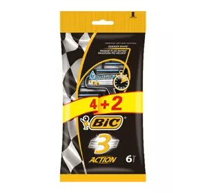 Набор бритв без сменных картриджей bic action 3 (4 + 2 шт) (3086123399327) Набор бритв без сменных картриджей bic action 3 (4 + 2 шт) (3086123399327)