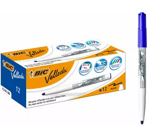 Набор маркеров для досок сухостираемых BIC Velleda 1741 1.6 мм 12 шт Синие (3086121741067) Набор маркеров для досок сухостираемых BIC Velleda 1741 1.6 мм 12 шт Синие (3086121741067)