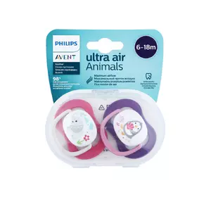 Силиконовая пустышка philips avent ultra air "animal" 6-18 мес. для девочек 2 шт. (scf080/08) (8710103949459) Силиконовая пустышка philips avent ultra air "animal" 6-18 мес. для девочек 2 шт. (scf080/08) (8710103949459)