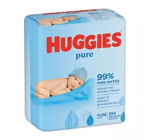 Салфетки влажные Huggies Pure 56 х 4 шт (5029053550121)