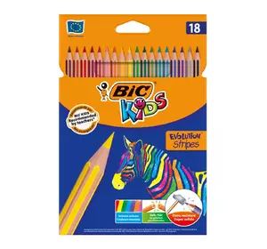 Карандаши цветные BIC Evolution Stripes 18 цветов (3086123499126)