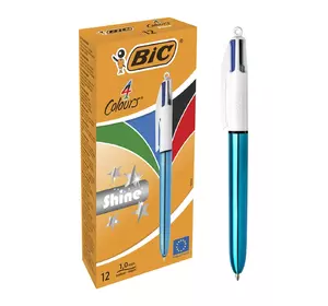 Набор шариковых ручек BIC 4 Colours Shine Blue 1 мм 12 шт (3086123494893) Набор шариковых ручек BIC 4 Colours Shine Blue 1 мм 12 шт (3086123494893)