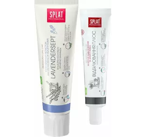 Набор зубных паст Splat Professional: Лавандасепт, 100 мл + Отбеливание плюс, 40 мл (7640160000040) Набор зубных паст Splat Professional: Лавандасепт, 100 мл + Отбеливание плюс, 40 мл (7640160000040)