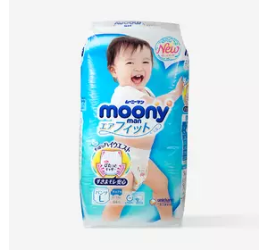 Подгузники-трусики Moony для мальчиков L 9-14 кг 44 шт (4903111206155) Подгузники-трусики Moony для мальчиков L 9-14 кг 44 шт (4903111206155)