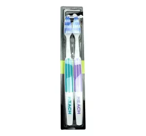 Зубная щетка REACH ИНТЕРДЕНТАЛ Средняя/Medium Twin Pack бирюзово-сиреневая 2 шт. (8801051803388) Зубная щетка REACH ИНТЕРДЕНТАЛ Средняя/Medium Twin Pack бирюзово-сиреневая 2 шт. (8801051803388)