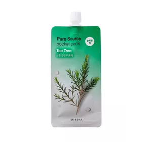 Ночная маска для лица с экстрактом чайного дерева Missha Pure Source Pocket Pack Tea Tree 10 мл (8806185781848) Ночная маска для лица с экстрактом чайного дерева Missha Pure Source Pocket Pack Tea Tree 10 мл (8806185781848)