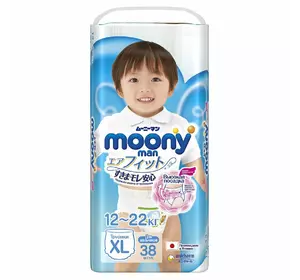 Подгузники-трусики Moony для мальчиков XL 12-22 кг 38 шт (4903111207671) Подгузники-трусики Moony для мальчиков XL 12-22 кг 38 шт (4903111207671)