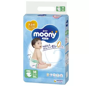Подгузники детские Moony Unicharm Размер M 6-11 кг, 56 шт (4903111141937) Подгузники детские Moony Unicharm Размер M 6-11 кг, 56 шт (4903111141937)