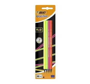 Набор карандашей  bic evolution fluo черно графитовых шестиугольных hb (4шт) (3086123446199) Набор карандашей  bic evolution fluo черно графитовых шестиугольных hb (4шт) (3086123446199)
