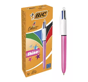 Набор шариковых ручек BIC 4 Colours Shine Pink 1 мм 12 шт (3086123502918) Набор шариковых ручек BIC 4 Colours Shine Pink 1 мм 12 шт (3086123502918)